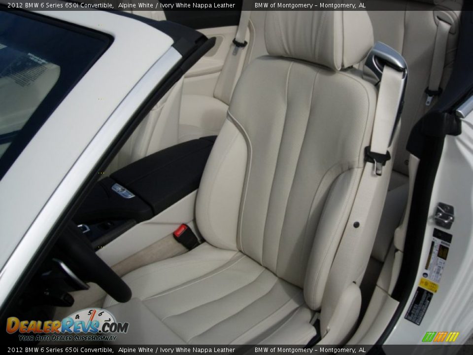 2012 BMW 6 Series 650i Convertible Alpine White / Ivory White Nappa Leather Photo #27