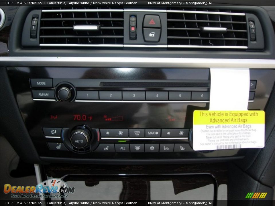 2012 BMW 6 Series 650i Convertible Alpine White / Ivory White Nappa Leather Photo #29