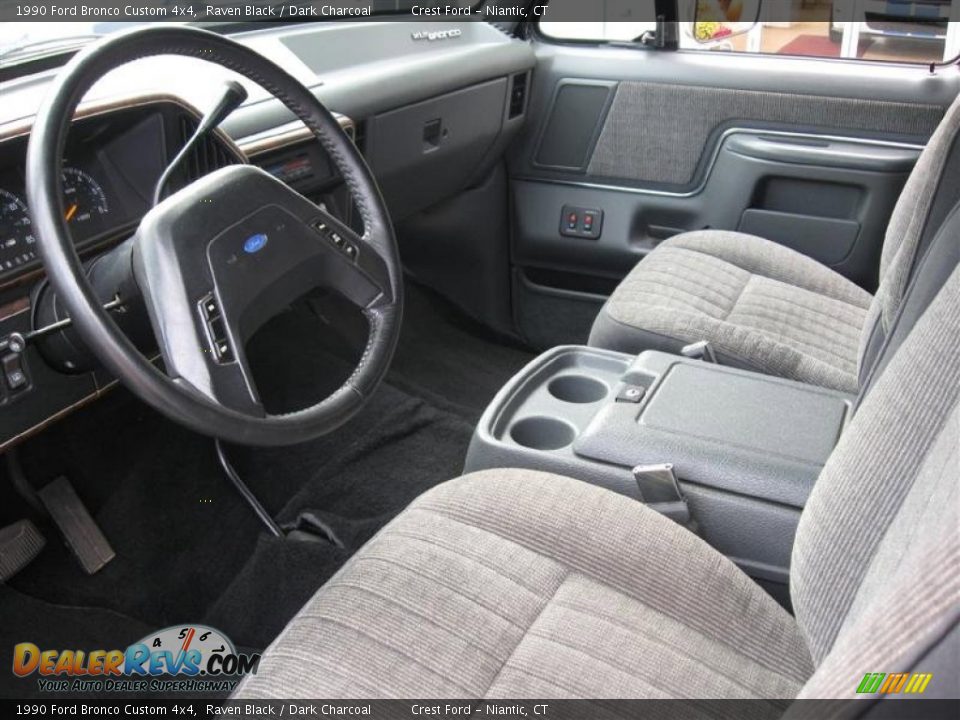 Gray Interior 1990 Ford Bronco Custom 4x4 Photo 11