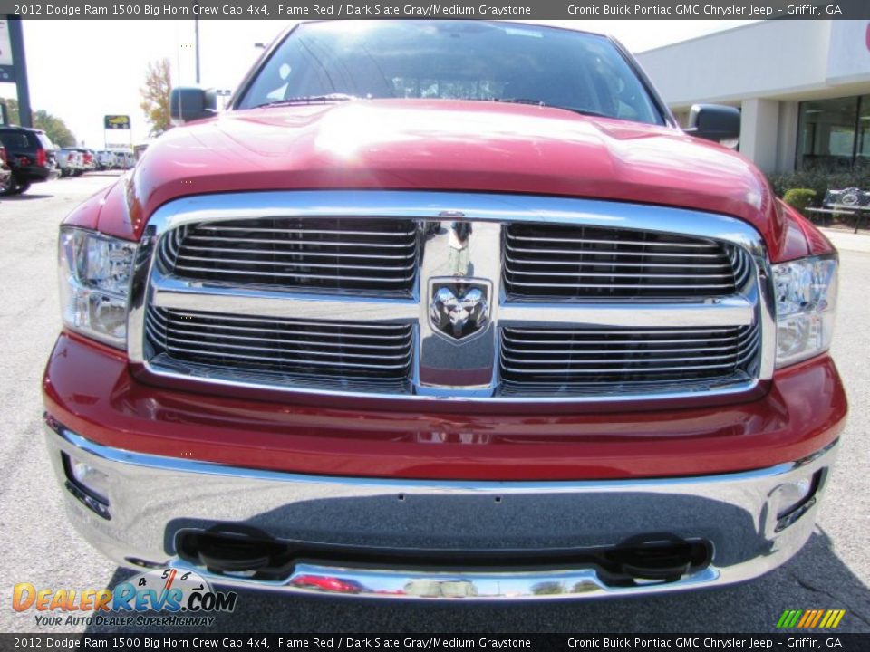 2012 Dodge Ram 1500 Big Horn Crew Cab 4x4 Flame Red / Dark Slate Gray/Medium Graystone Photo #2