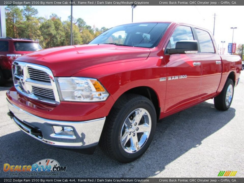 2012 Dodge Ram 1500 Big Horn Crew Cab 4x4 Flame Red / Dark Slate Gray/Medium Graystone Photo #3