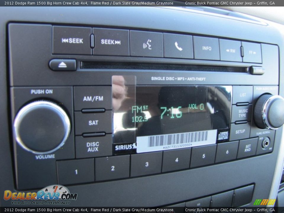 Audio System of 2012 Dodge Ram 1500 Big Horn Crew Cab 4x4 Photo #17
