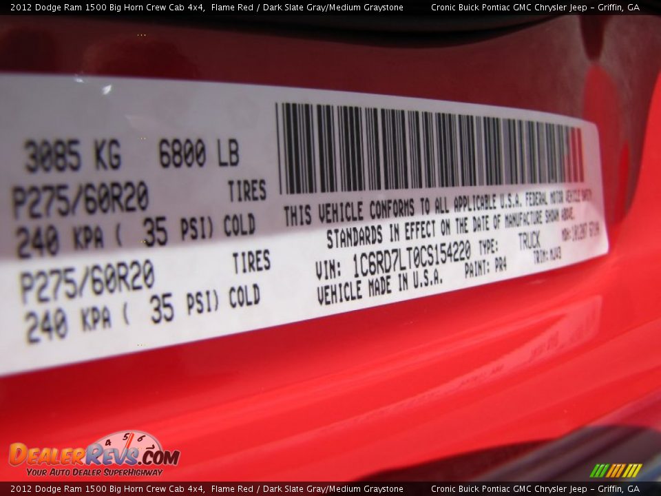 2012 Dodge Ram 1500 Big Horn Crew Cab 4x4 Flame Red / Dark Slate Gray/Medium Graystone Photo #19