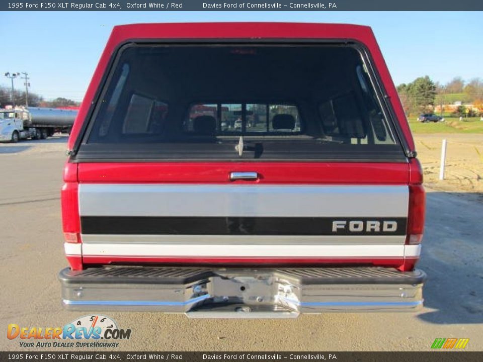 1995 Ford F150 XLT Regular Cab 4x4 Oxford White / Red Photo #3