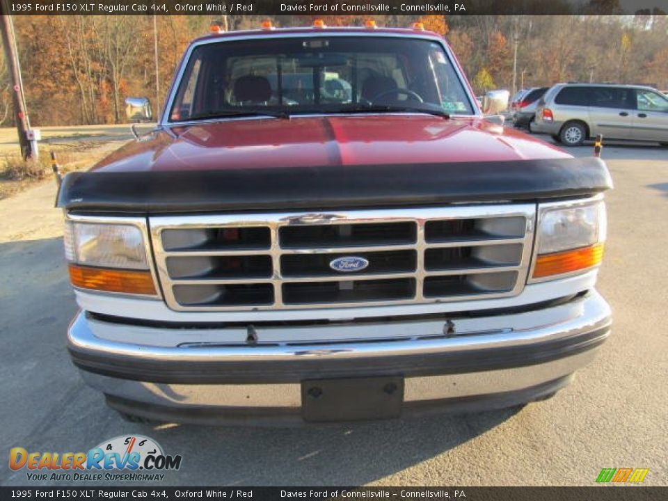 1995 Ford F150 XLT Regular Cab 4x4 Oxford White / Red Photo #5