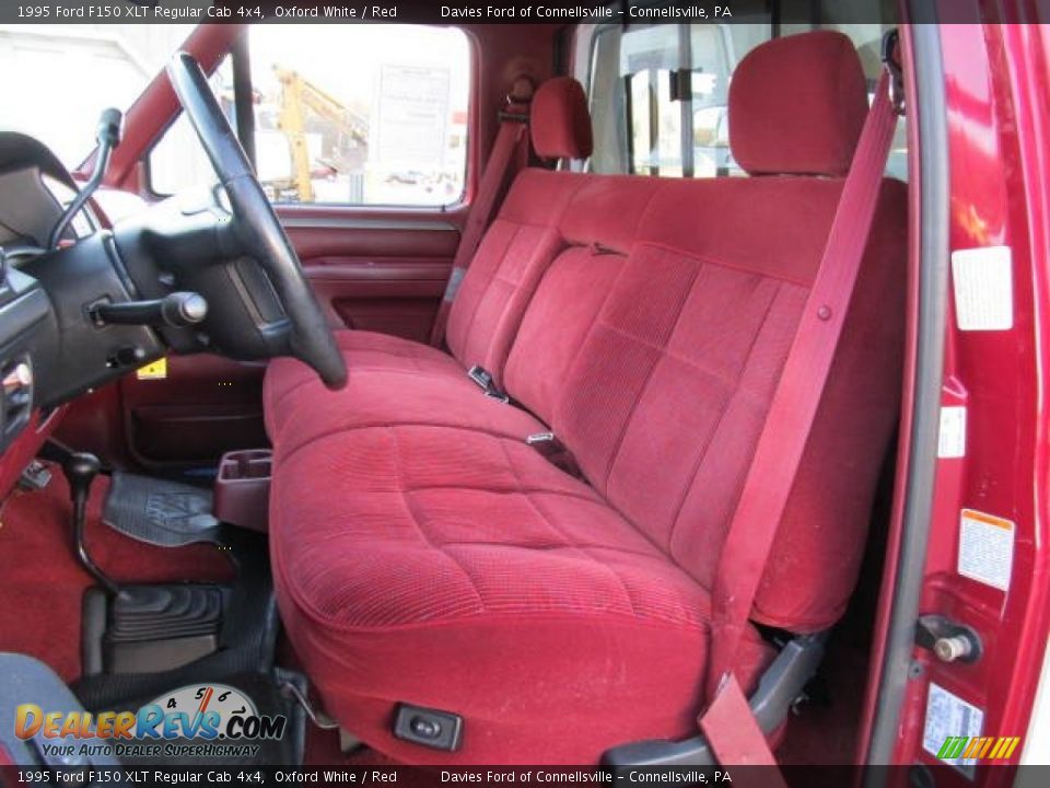Red Interior - 1995 Ford F150 XLT Regular Cab 4x4 Photo #7