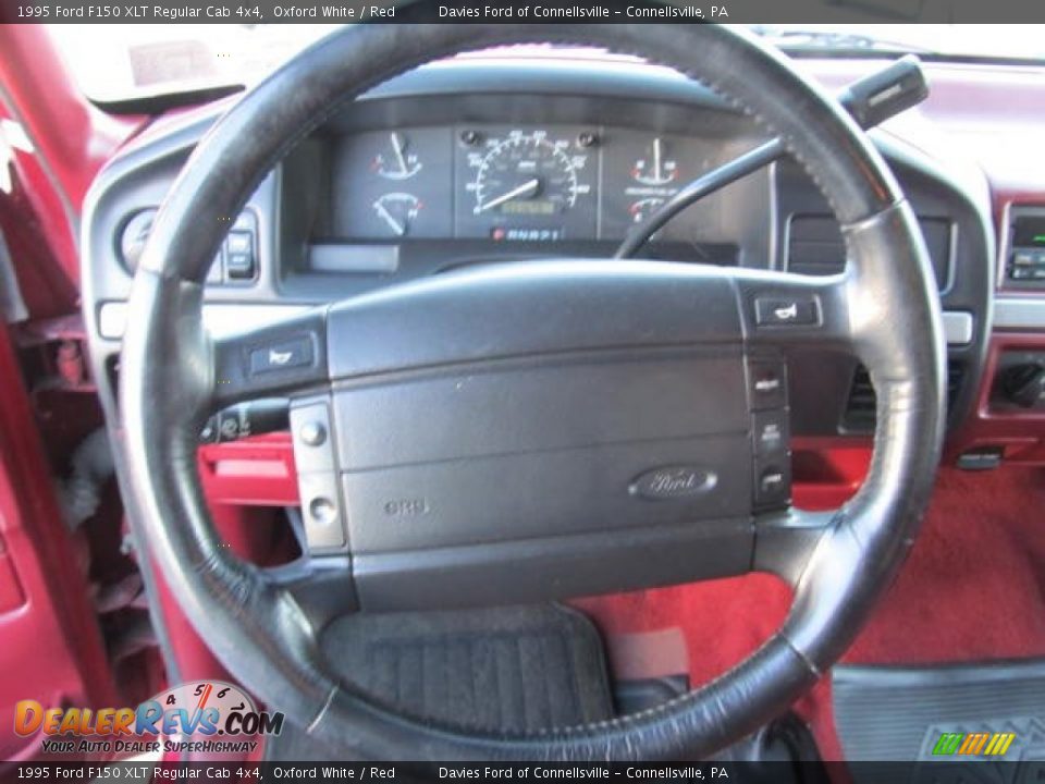 1995 Ford F150 XLT Regular Cab 4x4 Oxford White / Red Photo #8