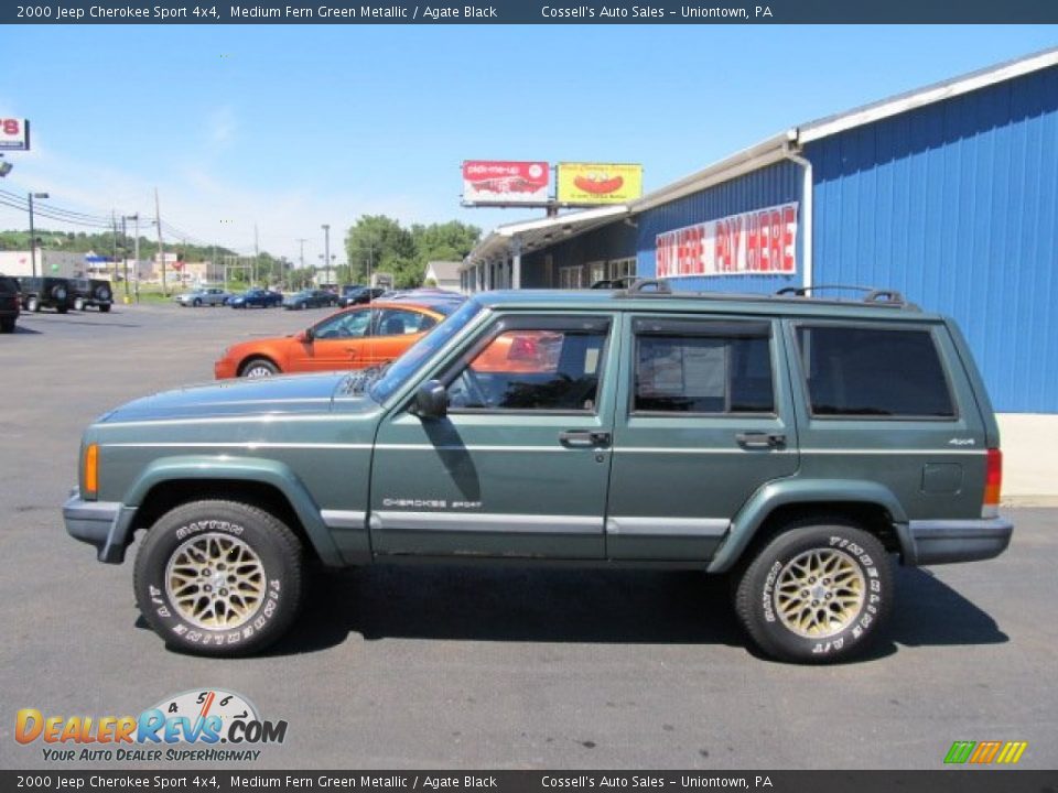 2000 Jeep Cherokee Sport 4x4 Medium Fern Green Metallic / Agate Black Photo #2
