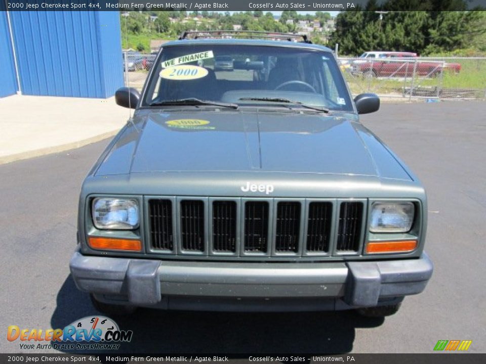 2000 Jeep Cherokee Sport 4x4 Medium Fern Green Metallic / Agate Black Photo #4