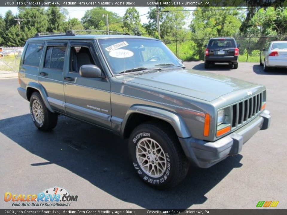 2000 Jeep Cherokee Sport 4x4 Medium Fern Green Metallic / Agate Black Photo #5