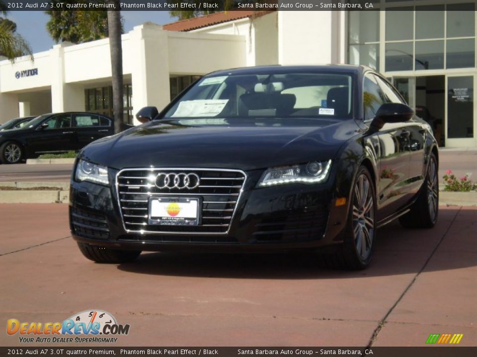 2012 Audi A7 3.0T quattro Premium Phantom Black Pearl Effect / Black Photo #1