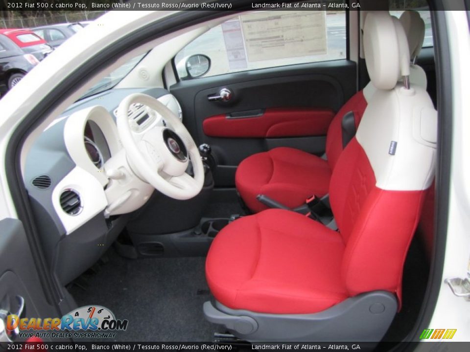 Tessuto Rosso/Avorio (Red/Ivory) Interior - 2012 Fiat 500 c cabrio Pop Photo #6