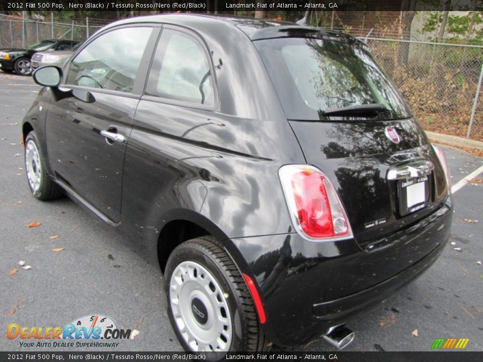 2012 Fiat 500 Pop Nero (Black) / Tessuto Rosso/Nero (Red/Black) Photo #2