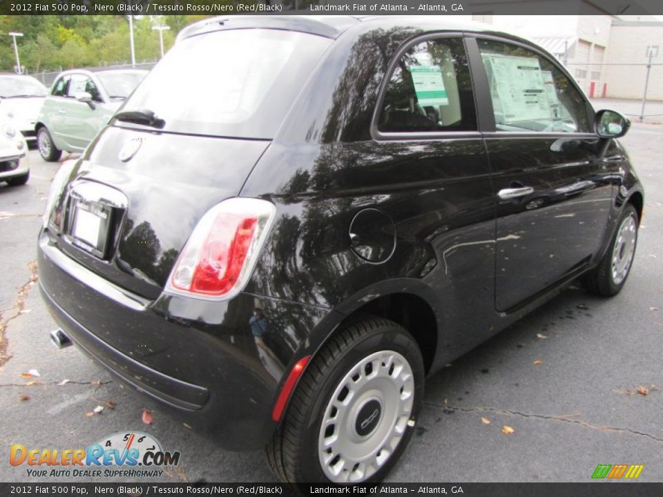 2012 Fiat 500 Pop Nero (Black) / Tessuto Rosso/Nero (Red/Black) Photo #3