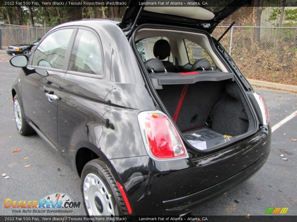 2012 Fiat 500 Pop Nero (Black) / Tessuto Rosso/Nero (Red/Black) Photo #7