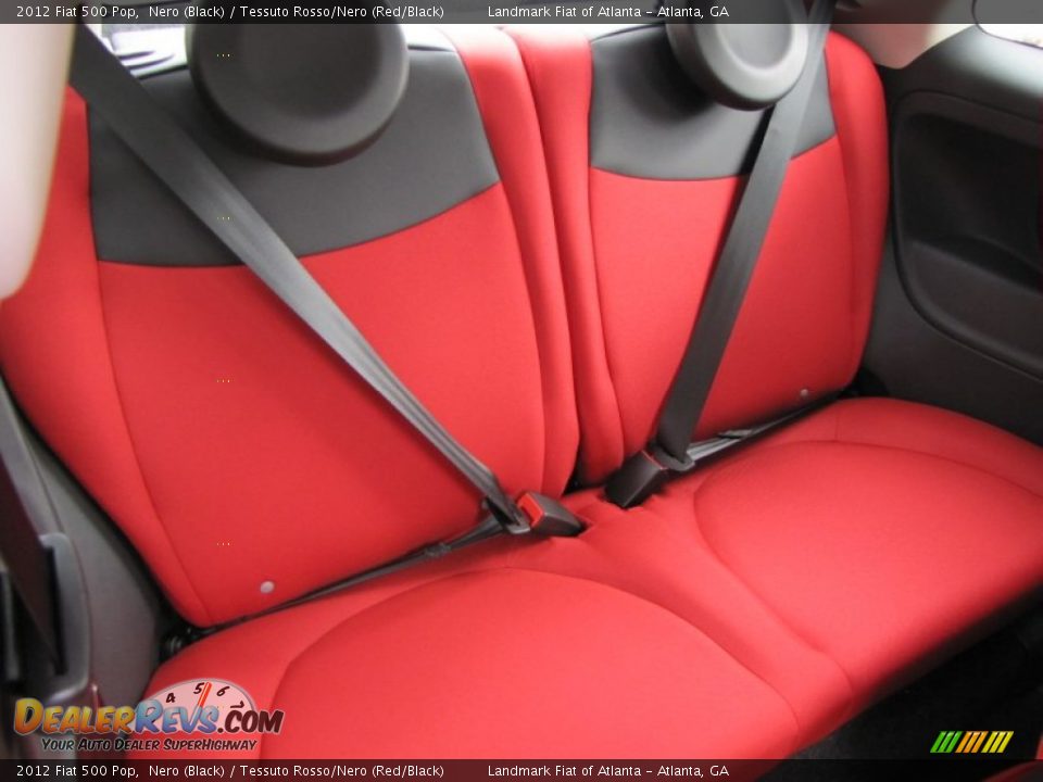 2012 Fiat 500 Pop Nero (Black) / Tessuto Rosso/Nero (Red/Black) Photo #8