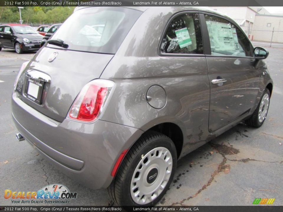 2012 Fiat 500 Pop Grigio (Grey) / Tessuto Rosso/Nero (Red/Black) Photo #3