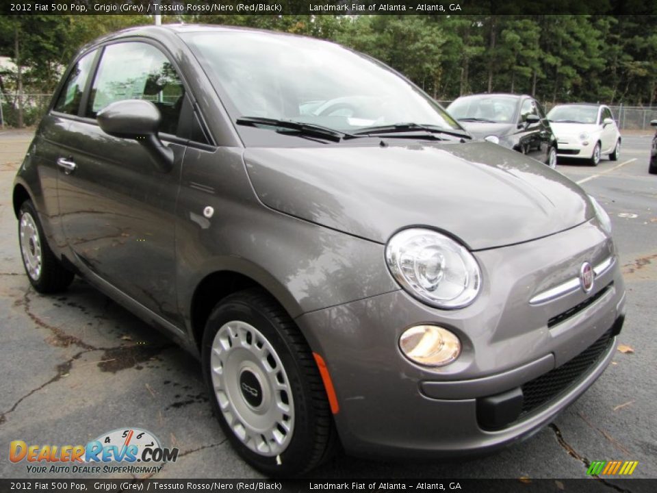 2012 Fiat 500 Pop Grigio (Grey) / Tessuto Rosso/Nero (Red/Black) Photo #4