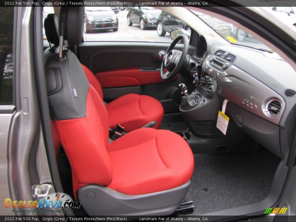 Tessuto Rosso/Nero (Red/Black) Interior - 2012 Fiat 500 Pop Photo #8