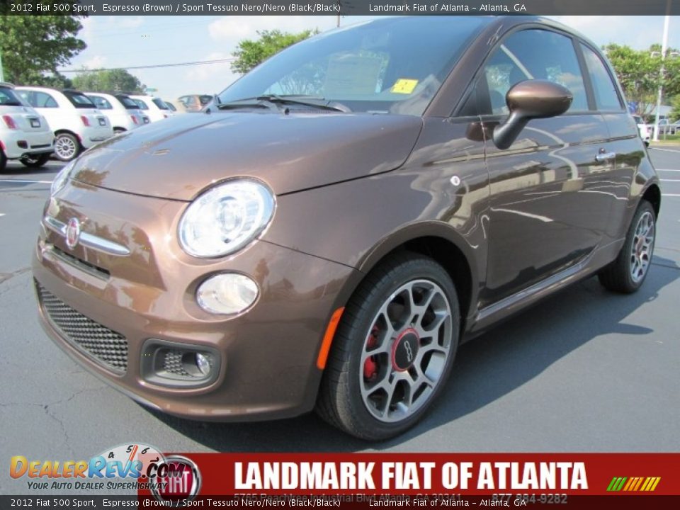 2012 Fiat 500 Sport Espresso (Brown) / Sport Tessuto Nero/Nero (Black/Black) Photo #1
