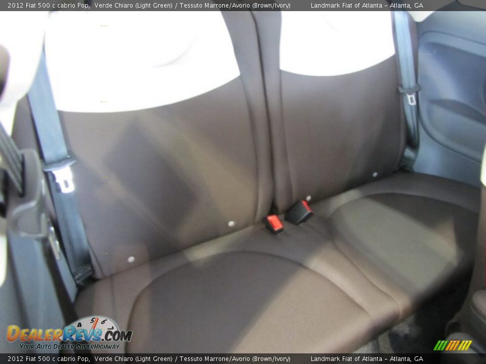 2012 Fiat 500 c cabrio Pop Verde Chiaro (Light Green) / Tessuto Marrone/Avorio (Brown/Ivory) Photo #7