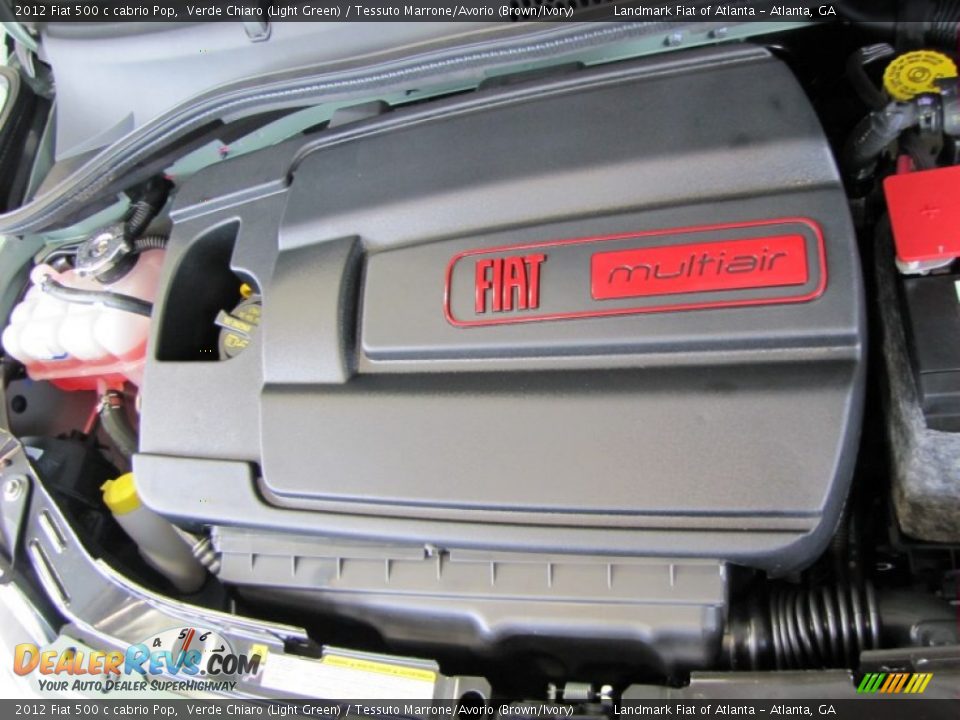 2012 Fiat 500 c cabrio Pop Verde Chiaro (Light Green) / Tessuto Marrone/Avorio (Brown/Ivory) Photo #12