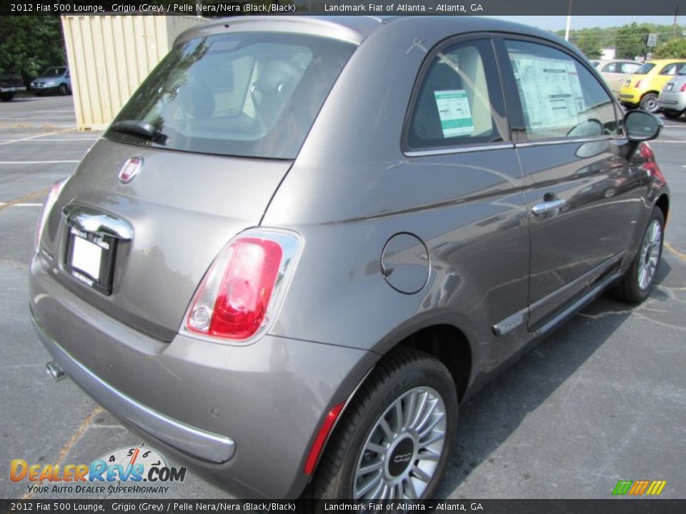 2012 Fiat 500 Lounge Grigio (Grey) / Pelle Nera/Nera (Black/Black) Photo #3