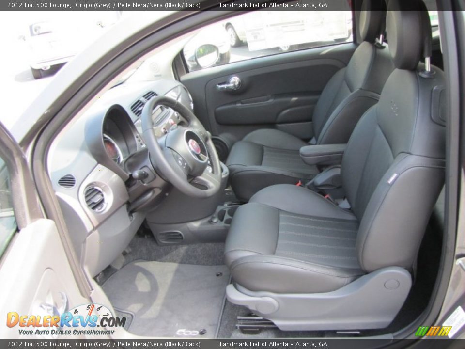 Pelle Nera/Nera (Black/Black) Interior - 2012 Fiat 500 Lounge Photo #6