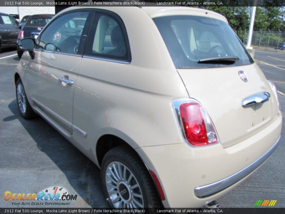 2012 Fiat 500 Lounge Mocha Latte (Light Brown) / Pelle Nera/Nera (Black/Black) Photo #2