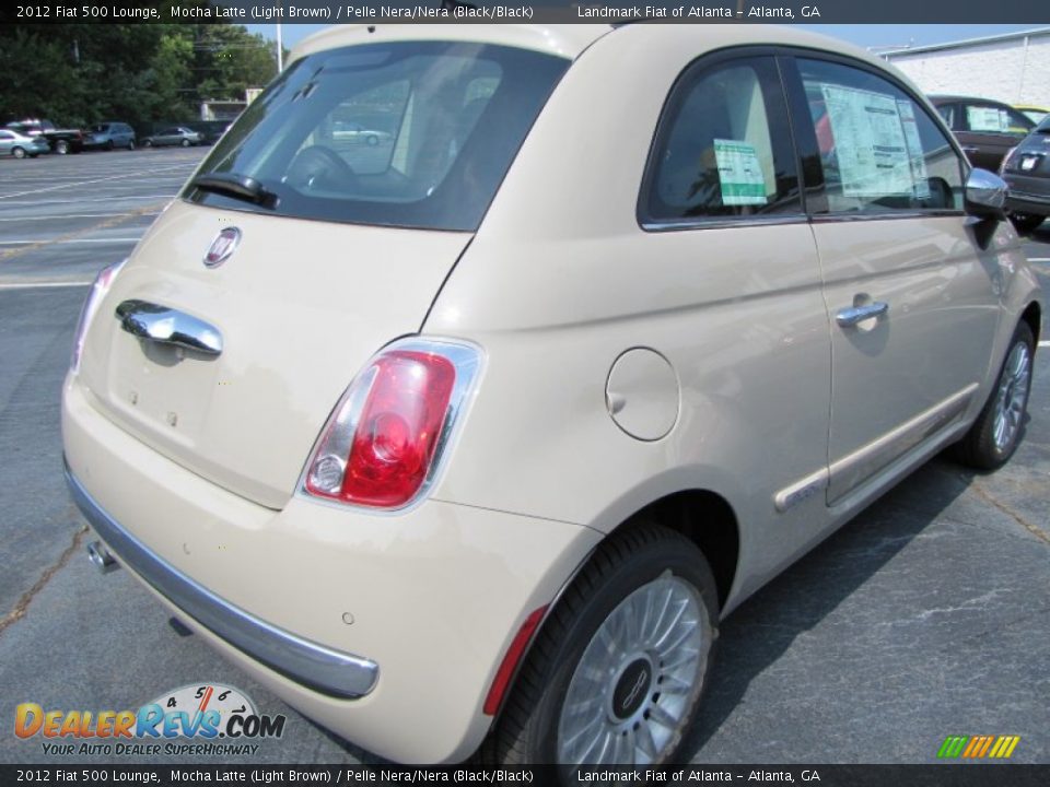 2012 Fiat 500 Lounge Mocha Latte (Light Brown) / Pelle Nera/Nera (Black/Black) Photo #3