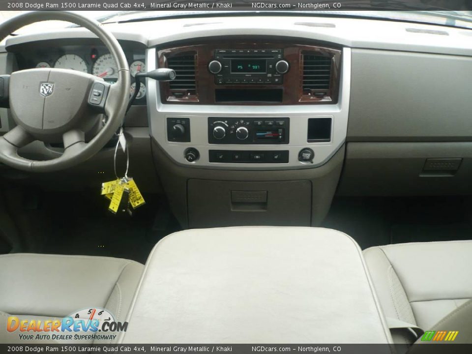 2008 Dodge Ram 1500 Laramie Quad Cab 4x4 Mineral Gray Metallic / Khaki Photo #10