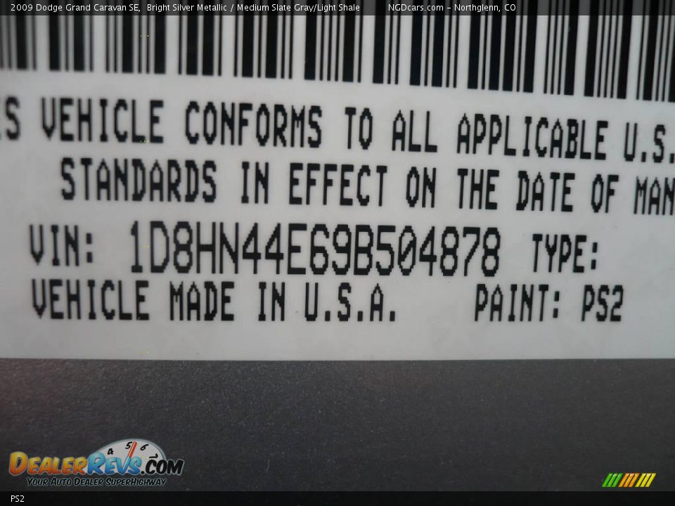 Dodge Color Code PS2 Bright Silver Metallic