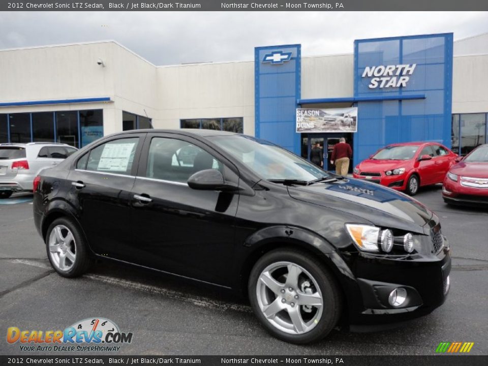 2012 Chevrolet Sonic LTZ Sedan Black / Jet Black/Dark Titanium Photo #1