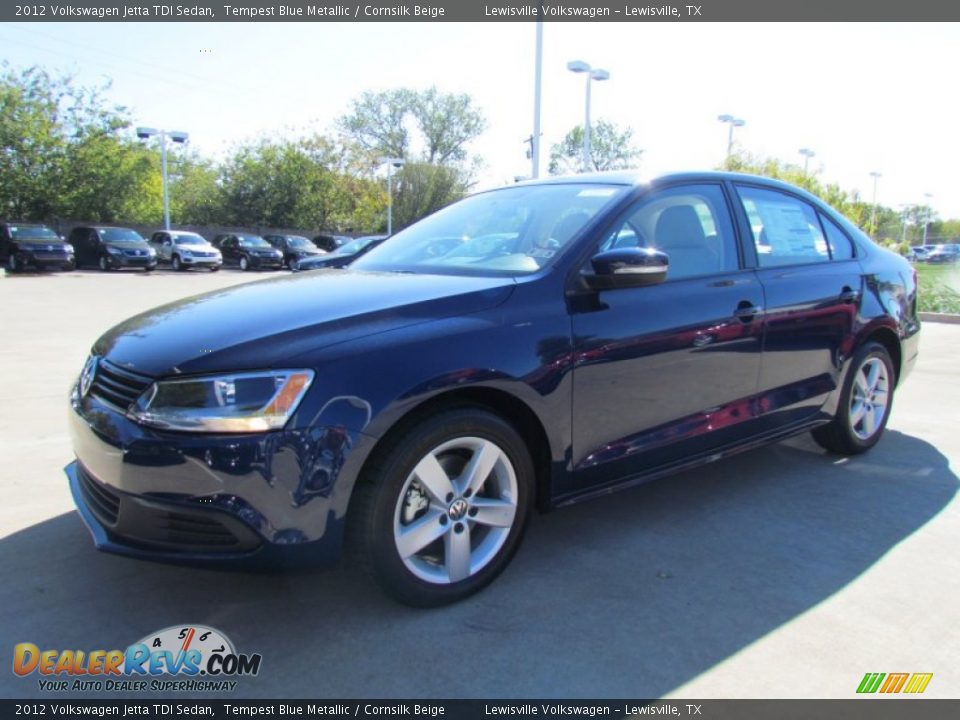 2012 Volkswagen Jetta TDI Sedan Tempest Blue Metallic / Cornsilk Beige Photo #1