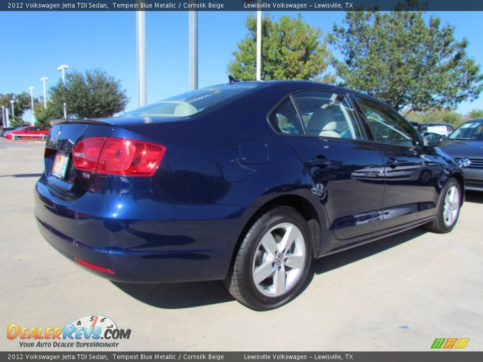2012 Volkswagen Jetta TDI Sedan Tempest Blue Metallic / Cornsilk Beige Photo #2