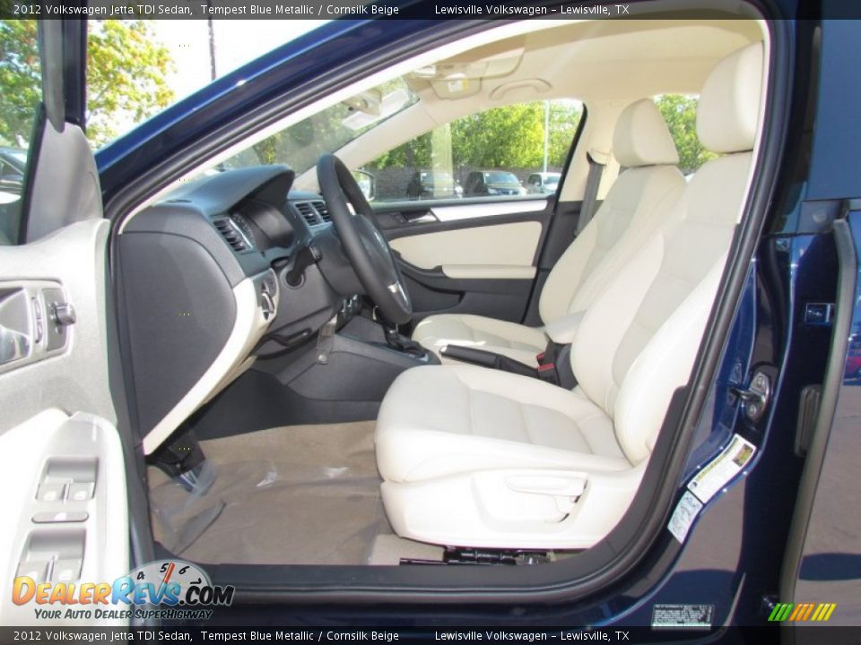 2012 Volkswagen Jetta TDI Sedan Tempest Blue Metallic / Cornsilk Beige Photo #3