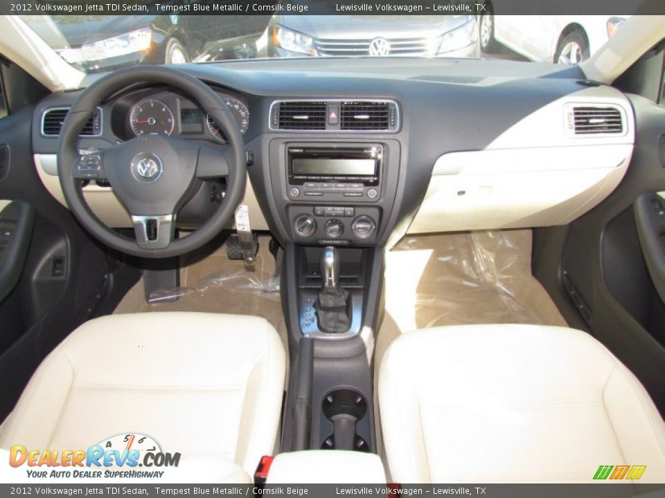 2012 Volkswagen Jetta TDI Sedan Tempest Blue Metallic / Cornsilk Beige Photo #5