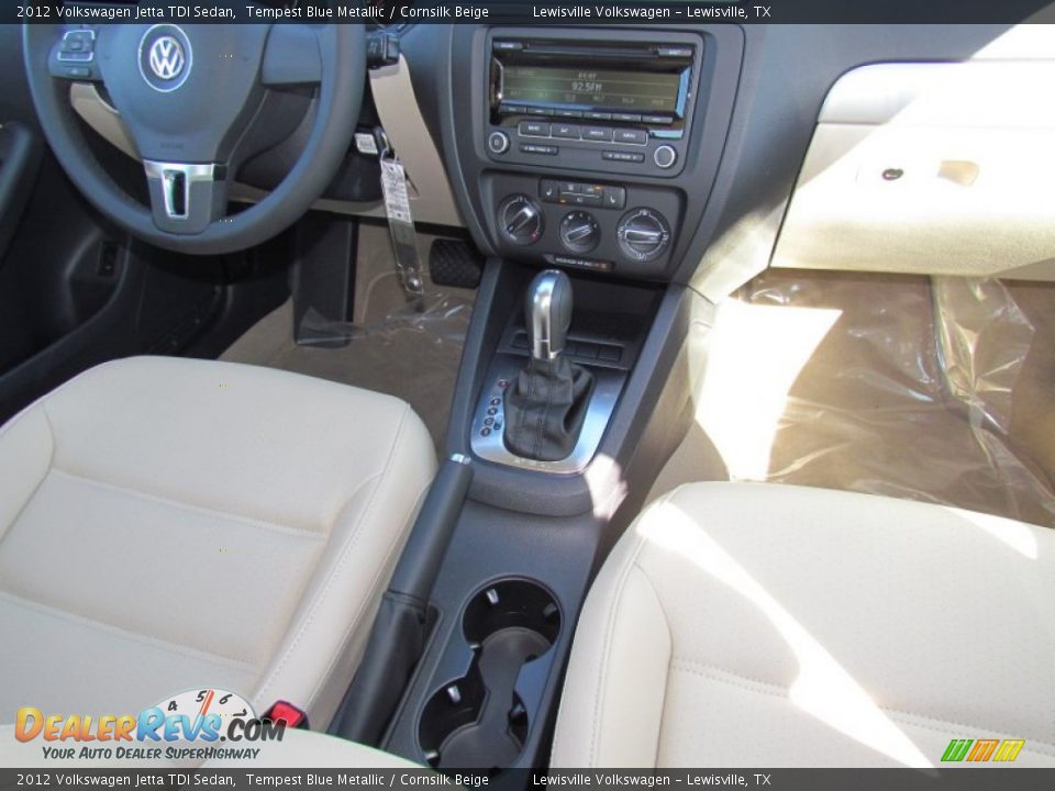 2012 Volkswagen Jetta TDI Sedan Tempest Blue Metallic / Cornsilk Beige Photo #6