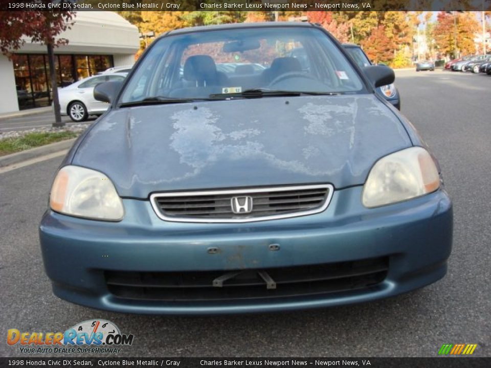 1998 Honda Civic DX Sedan Cyclone Blue Metallic / Gray Photo #8