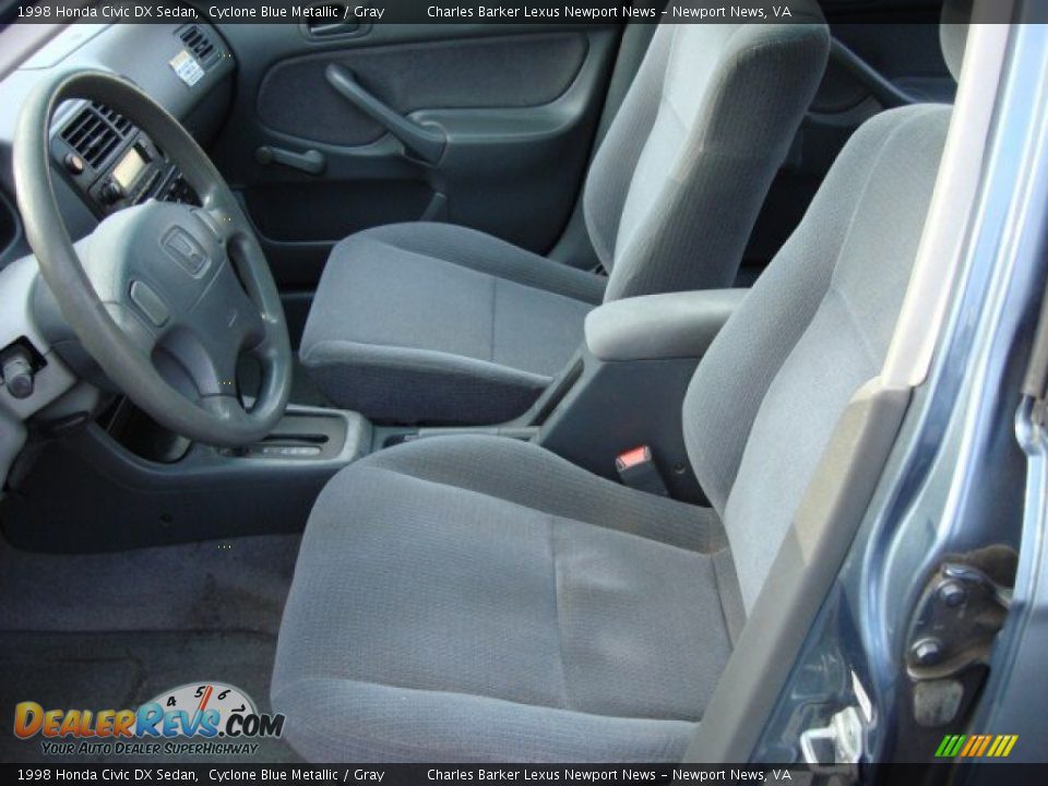 1998 Honda Civic DX Sedan Cyclone Blue Metallic / Gray Photo #9