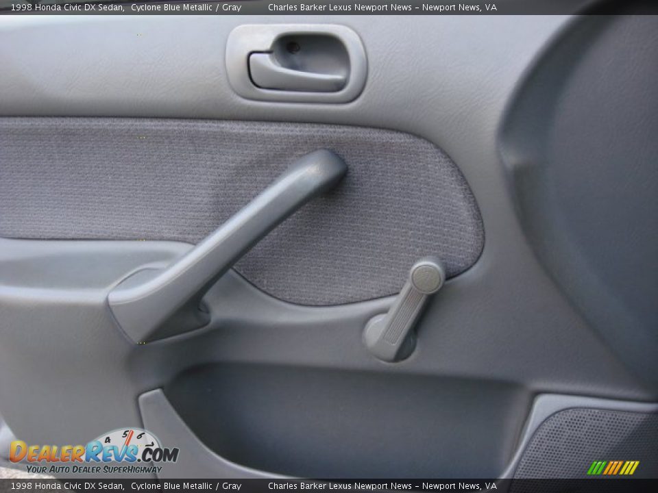 1998 Honda Civic DX Sedan Cyclone Blue Metallic / Gray Photo #11