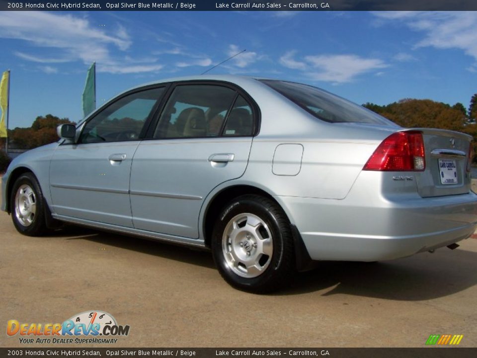 2003 Honda Civic Hybrid Sedan Opal Silver Blue Metallic / Beige Photo #6