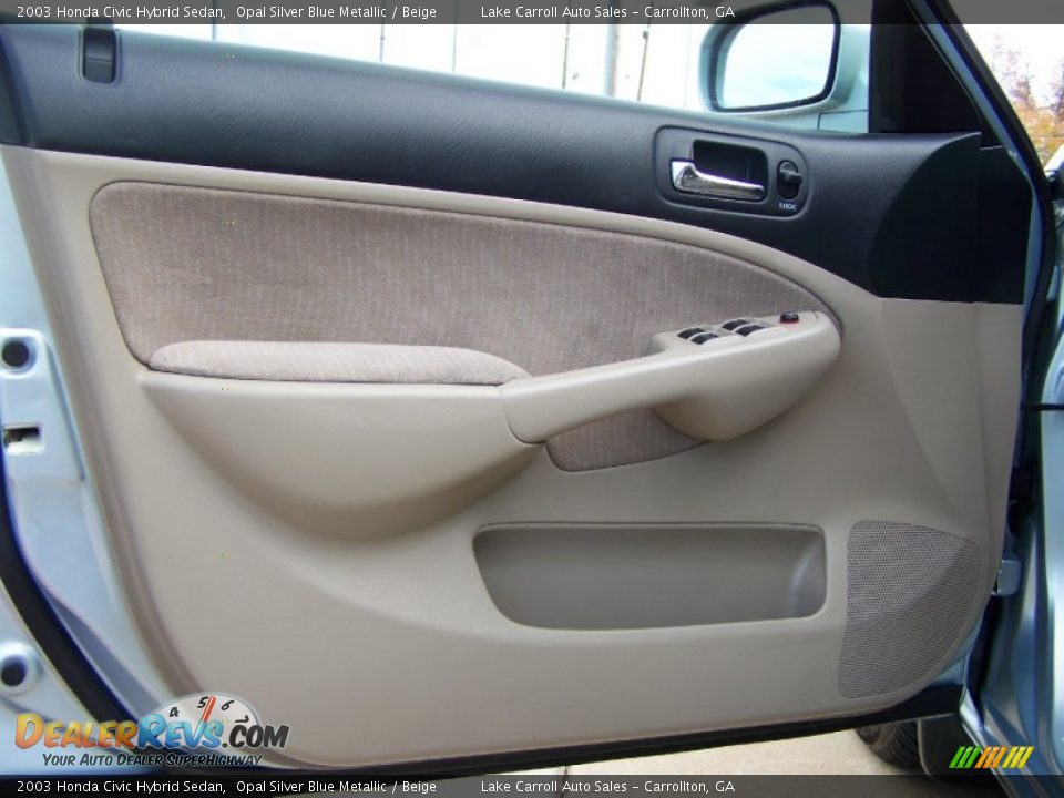 2003 Honda Civic Hybrid Sedan Opal Silver Blue Metallic / Beige Photo #11