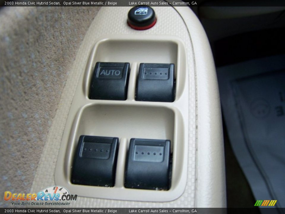 2003 Honda Civic Hybrid Sedan Opal Silver Blue Metallic / Beige Photo #15