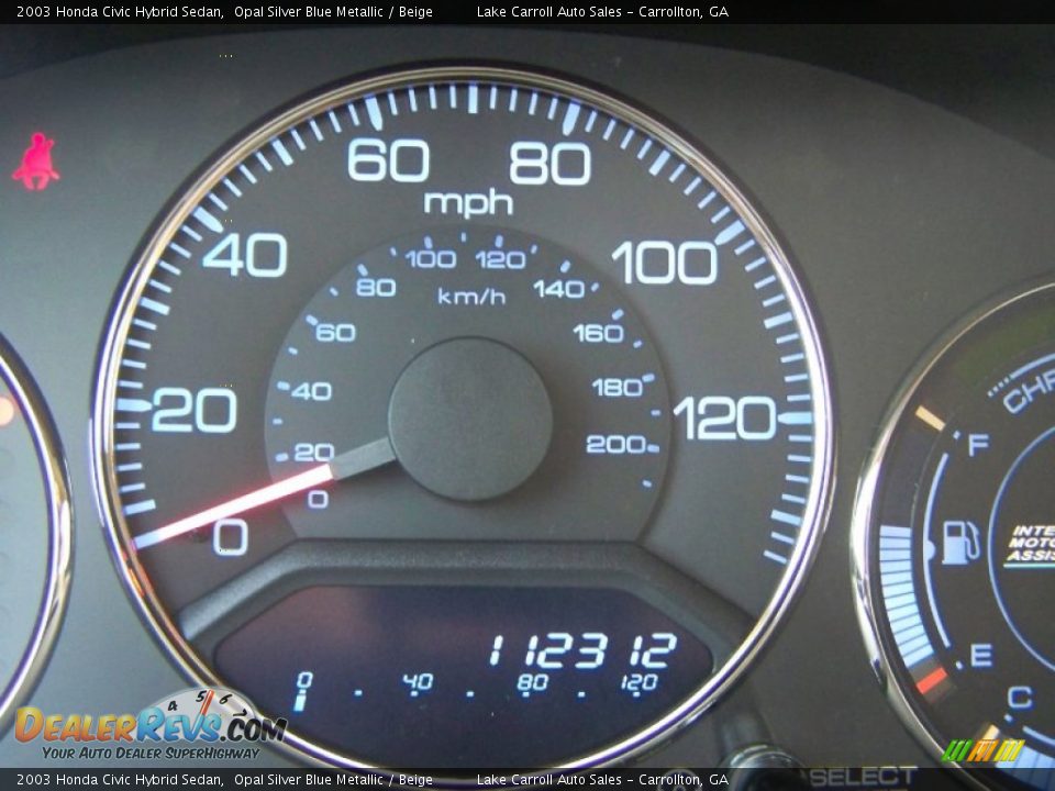 2003 Honda Civic Hybrid Sedan Opal Silver Blue Metallic / Beige Photo #20