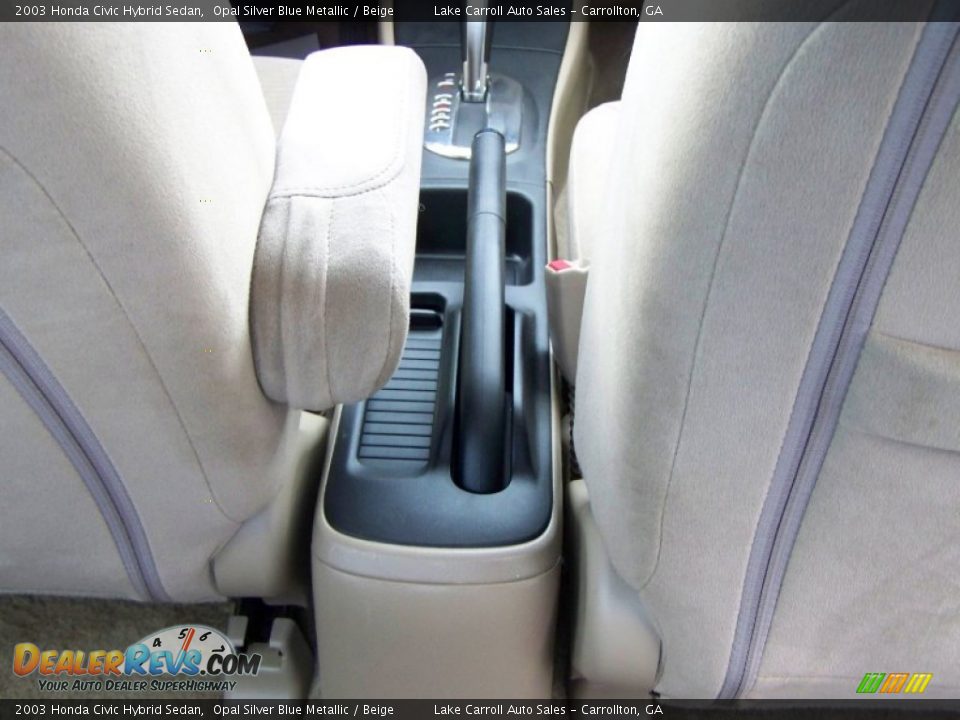 2003 Honda Civic Hybrid Sedan Opal Silver Blue Metallic / Beige Photo #24