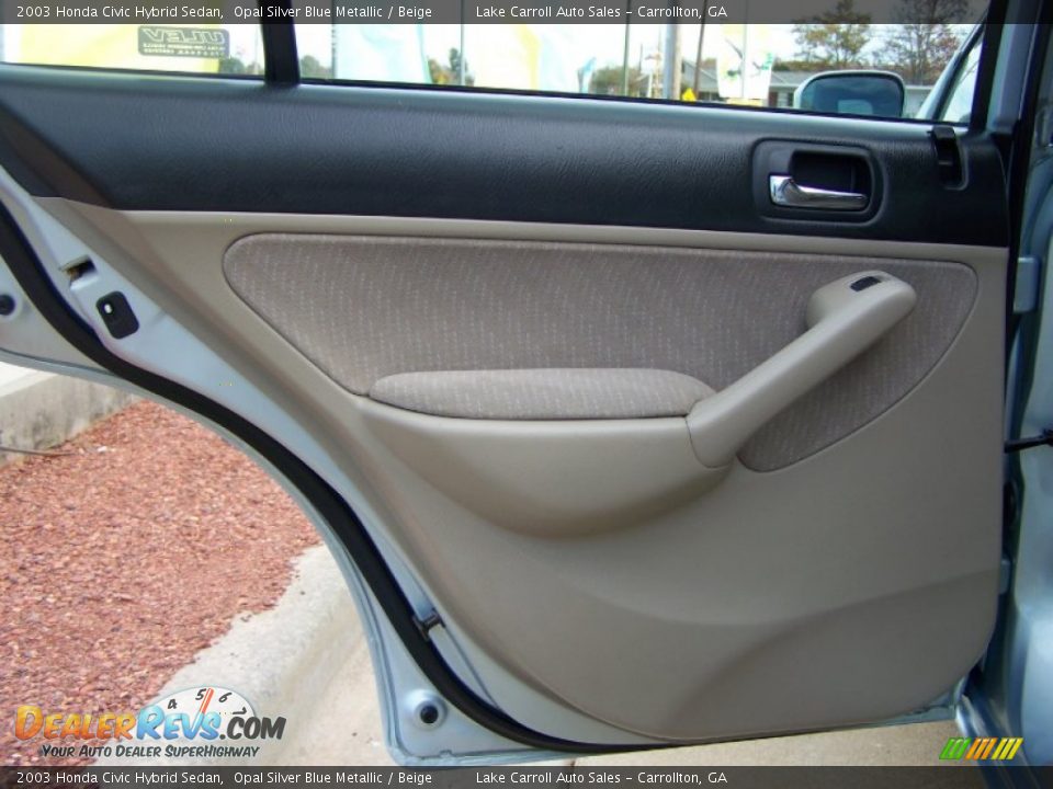 2003 Honda Civic Hybrid Sedan Opal Silver Blue Metallic / Beige Photo #25
