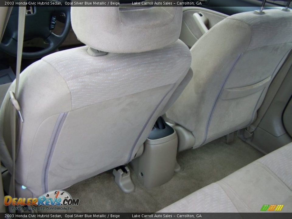 2003 Honda Civic Hybrid Sedan Opal Silver Blue Metallic / Beige Photo #28