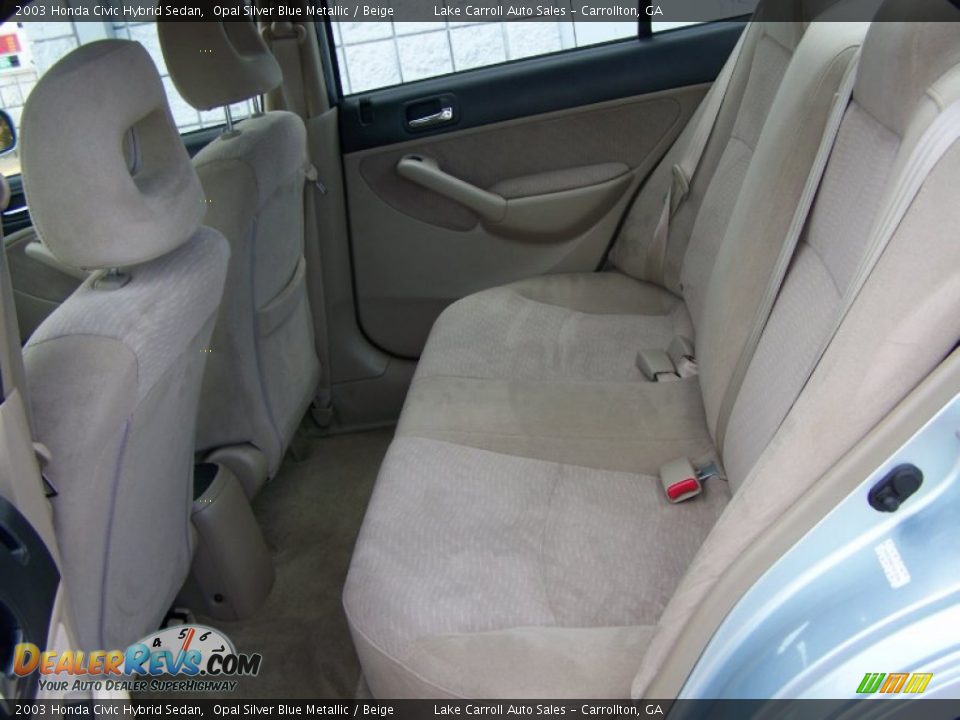 2003 Honda Civic Hybrid Sedan Opal Silver Blue Metallic / Beige Photo #29