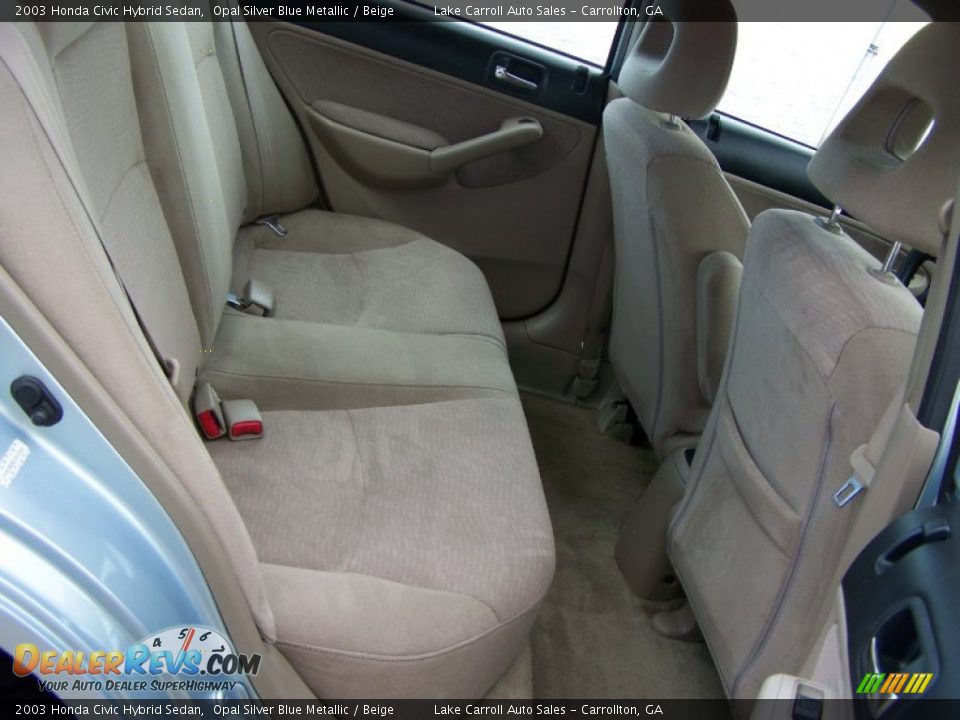 2003 Honda Civic Hybrid Sedan Opal Silver Blue Metallic / Beige Photo #30